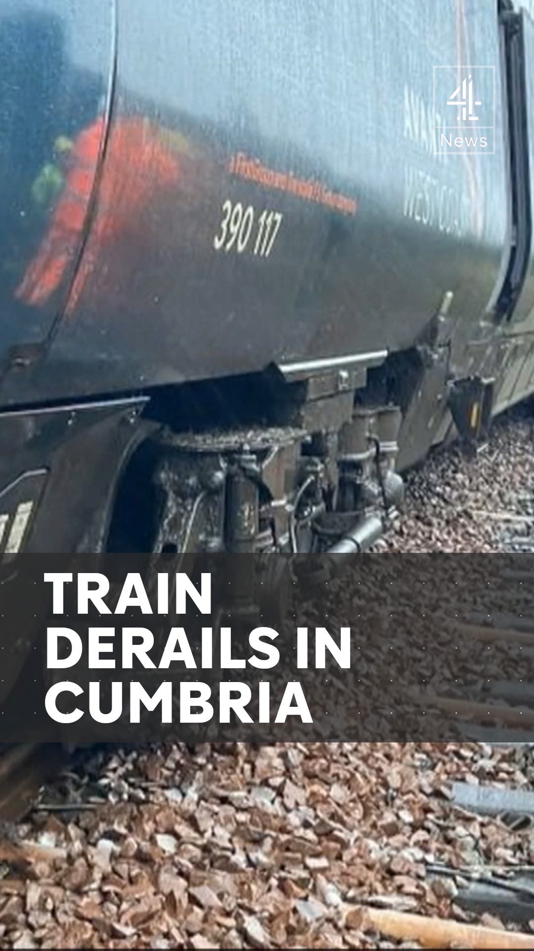 Four people have suffered minor injuries after a train derailed near ...
