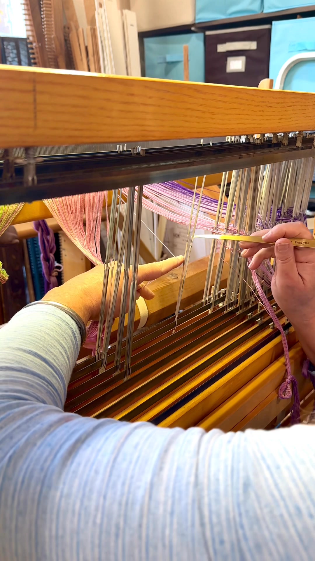 The next step in getting the yarn onto the loom for my next weaving ...