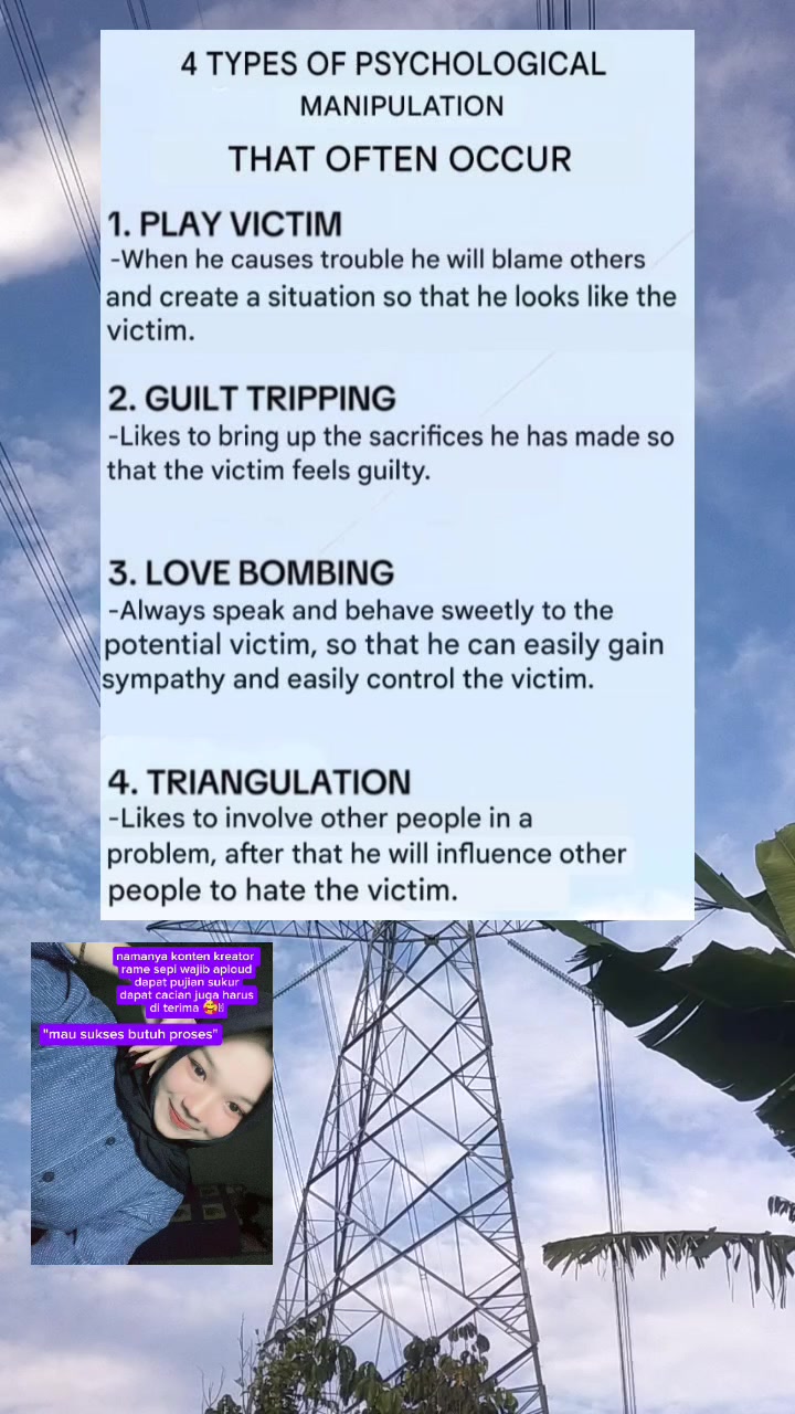 4 TYPES OF PSYCHOLOGICAL MANIPULATION THAT OFTEN OCCUR... | Anna Geprek ...