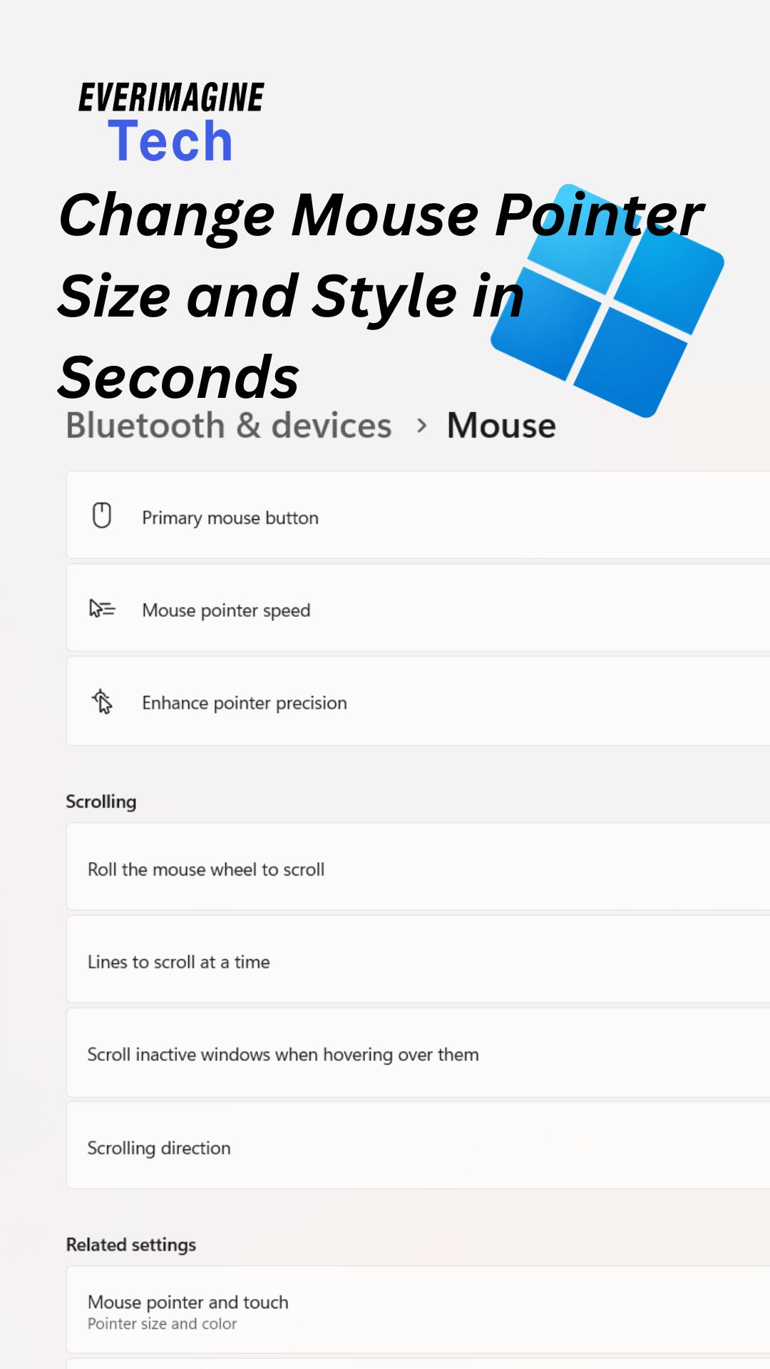 How to Change Mouse Pointer Size & Style | Windows Hidden Settings ...