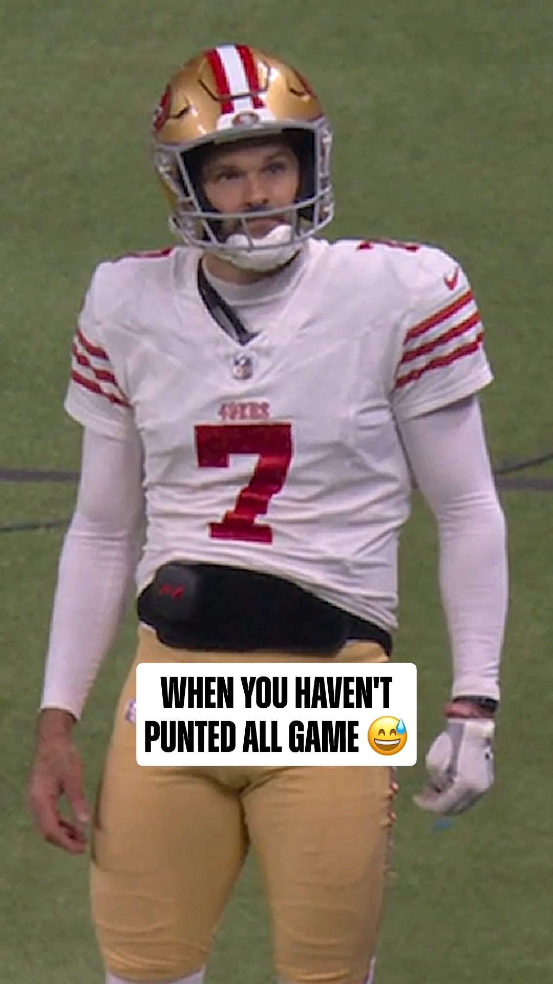 he hasn't punted since November 😭 SFvsIND on ESPN Stream on #NFLPlus ...