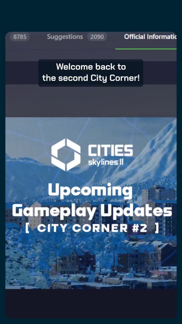 City Corner #2 - Upcoming Gameplay Updates #citiesskylines # ...