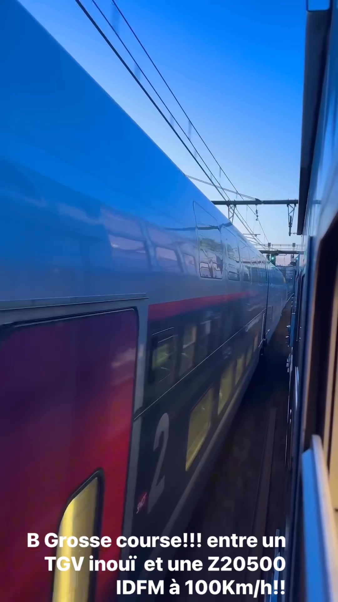 Grosse course!!! entre un TGV inouï et une Z20500 IDFM à 100Km/h!! # ...