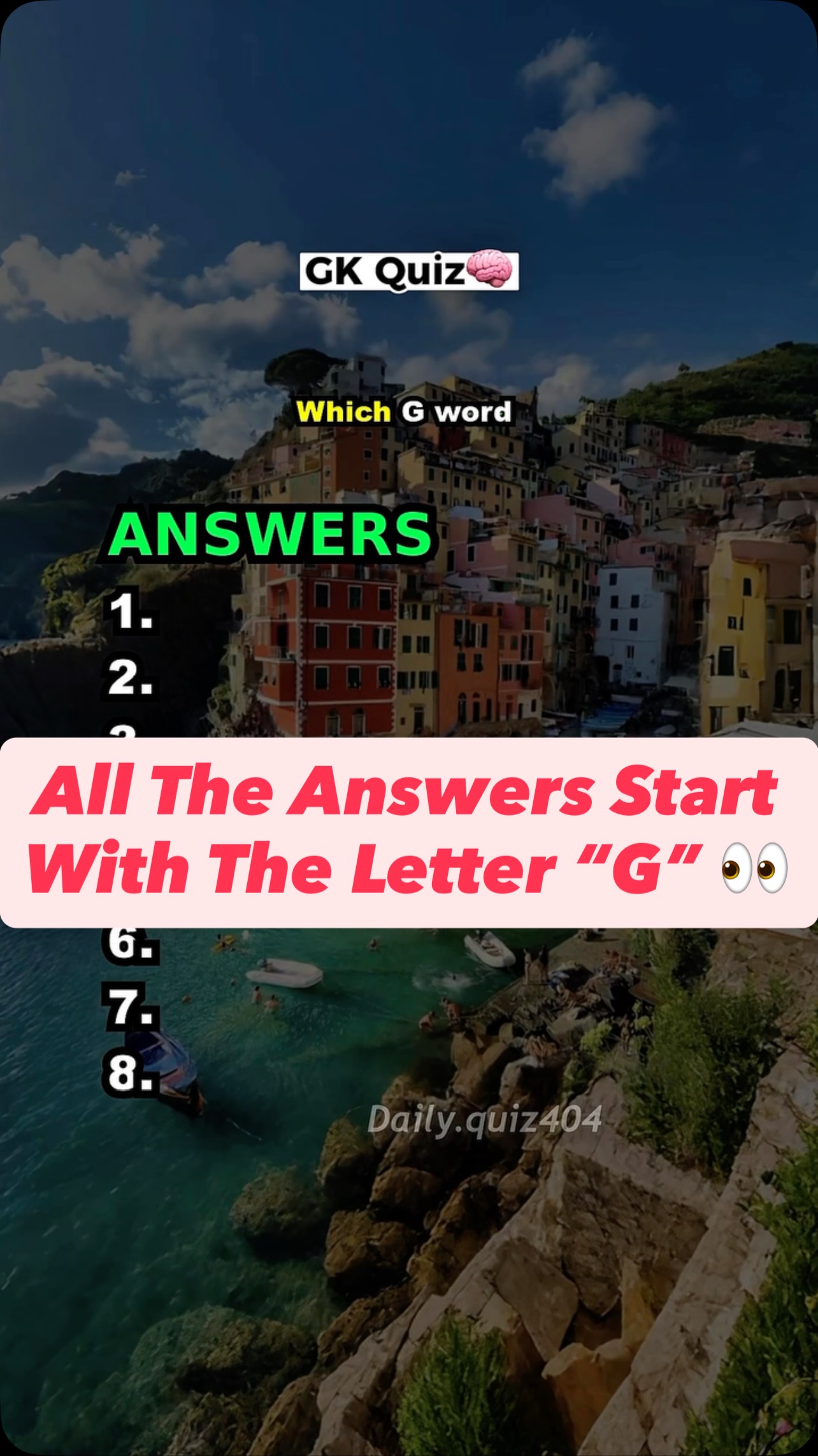All The Answers Start With The Letter “G” 👀 Can you score 6/8 ? 🤔 #quiz ...
