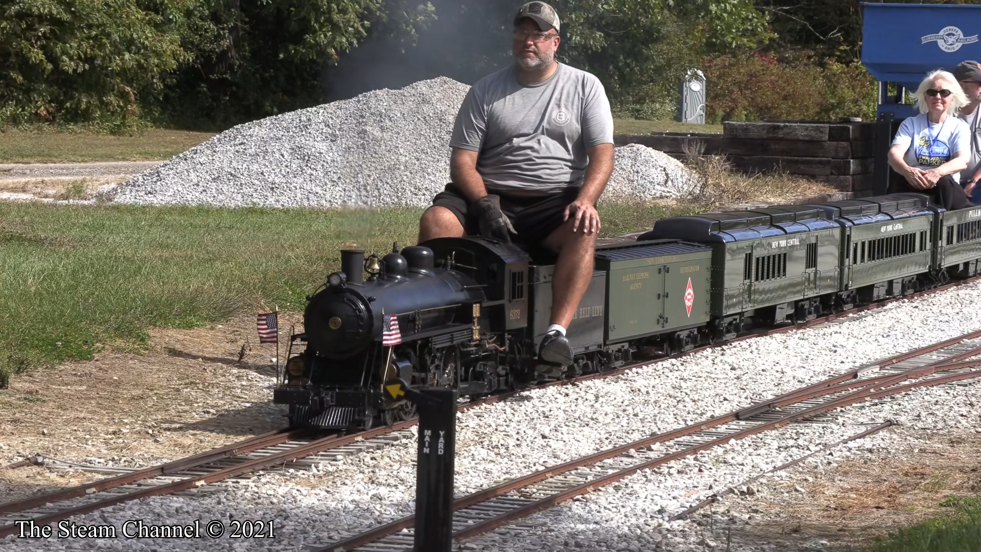 Coach trains thunder over the mainline at the Blueberry Railroad. | The ...