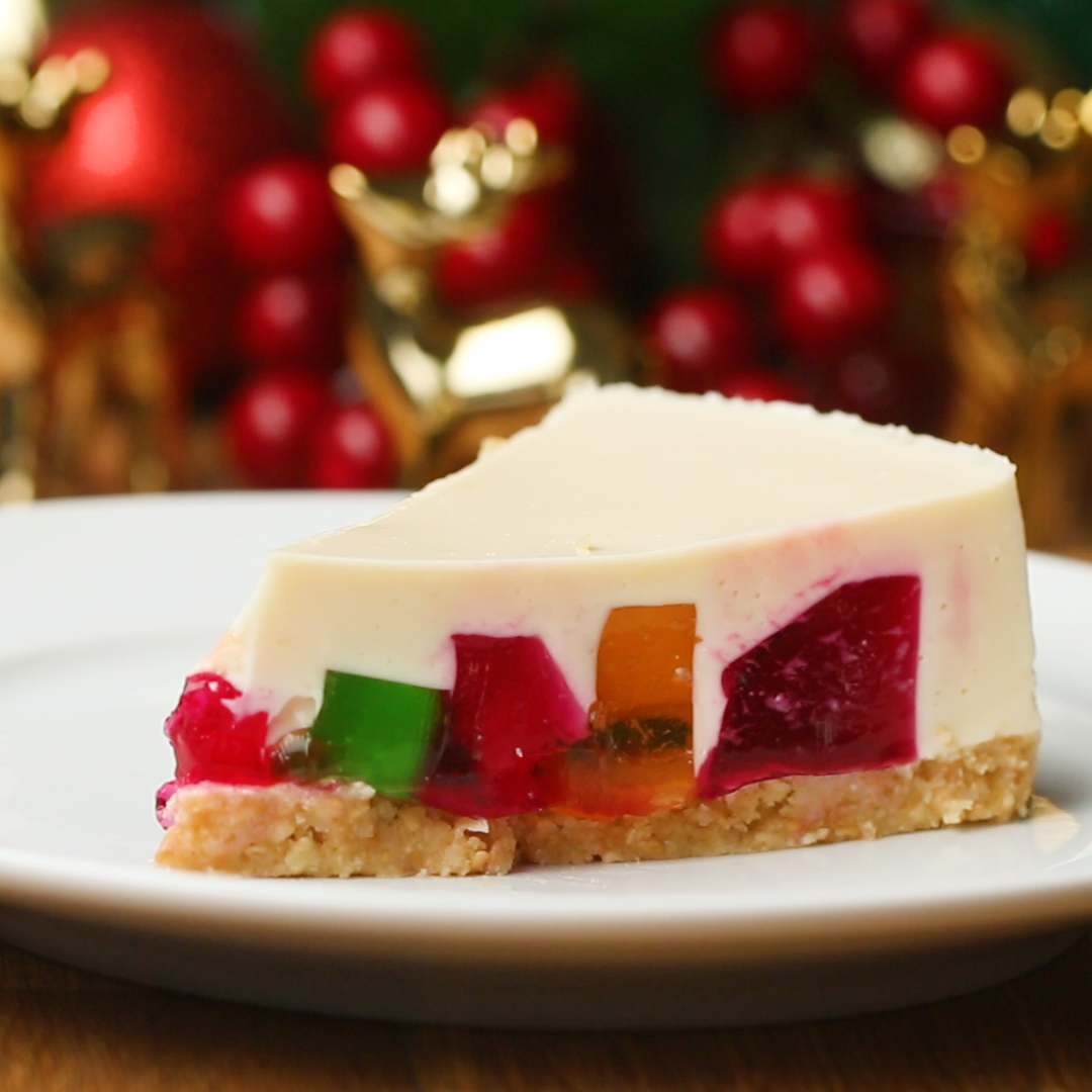 Cheesecake de Gelatina Navideño | Un postre súper colorido y súper ...