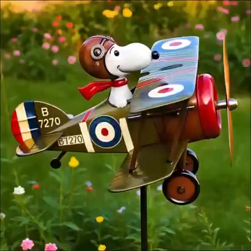 🐶Bring playful charm to your garden with the Aviator Snoopy Windmill ...