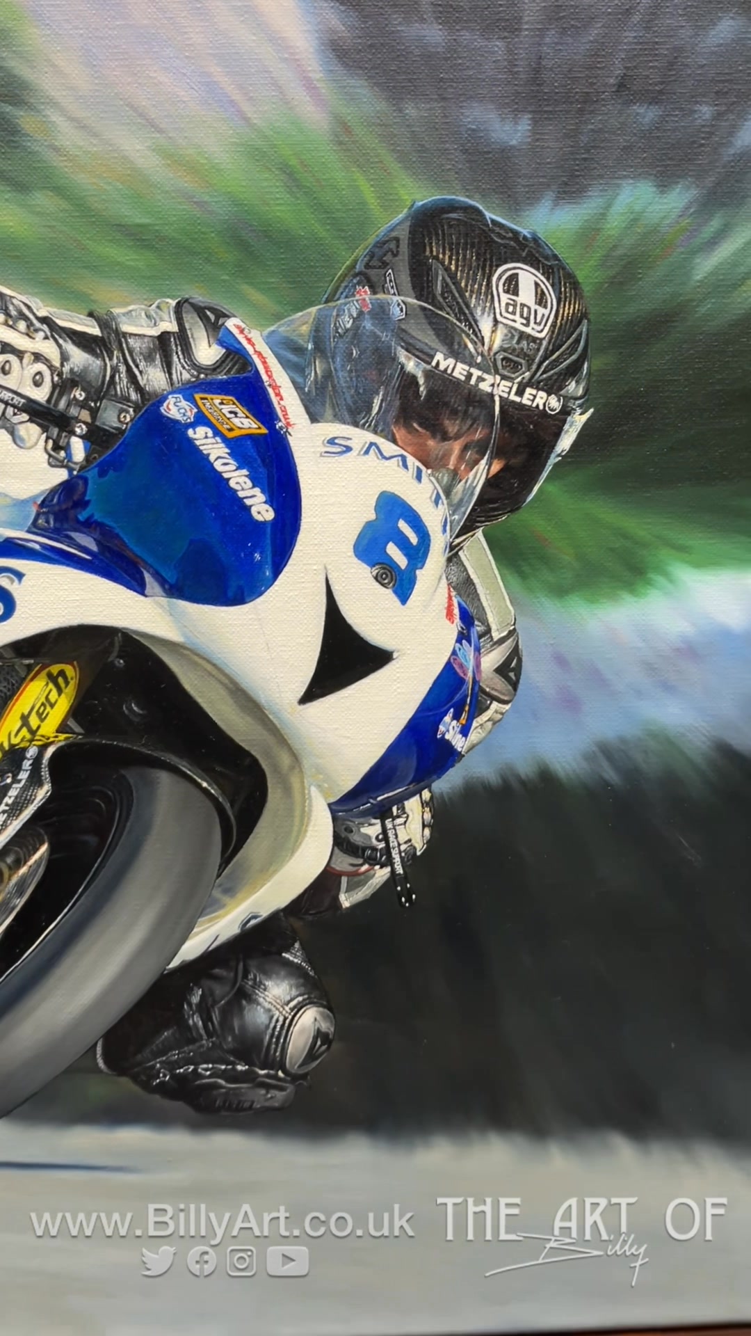 Love how this canvas of Guy Martin has turned out ❤️. 🏍️🏍️