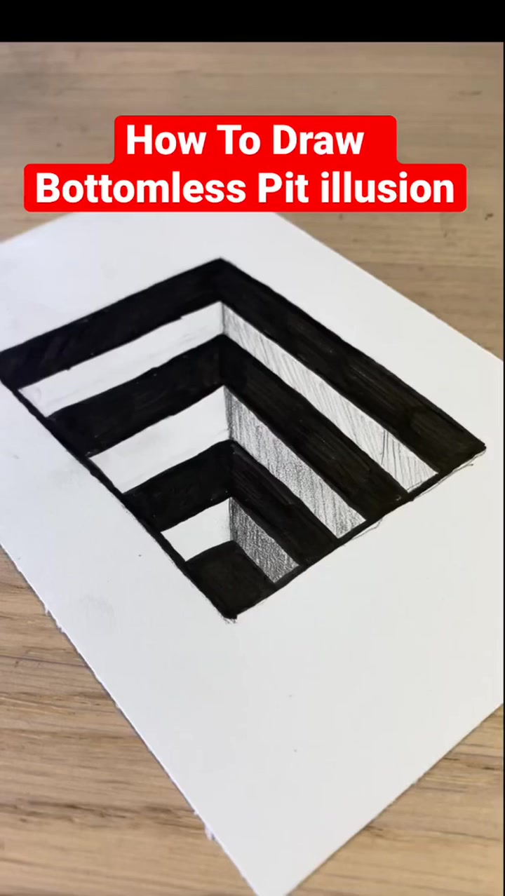 How To Draw Bottomless Pit illusion #art #shorts | Hussein Potter ...