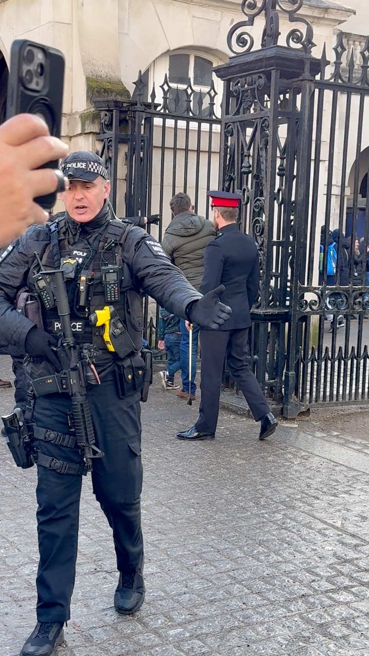 “A polite reminder from the MOD officer—‘please stand behind the ...