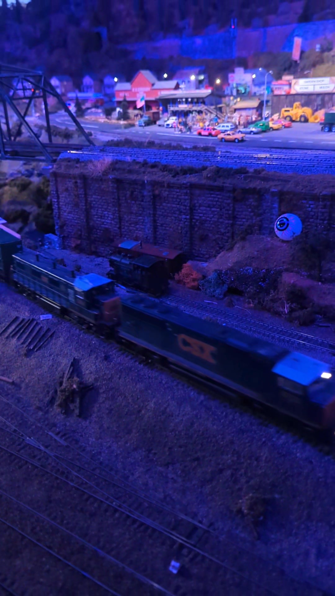 Here we catch a CSX EMD and genset pulling a trash train on the HO ...