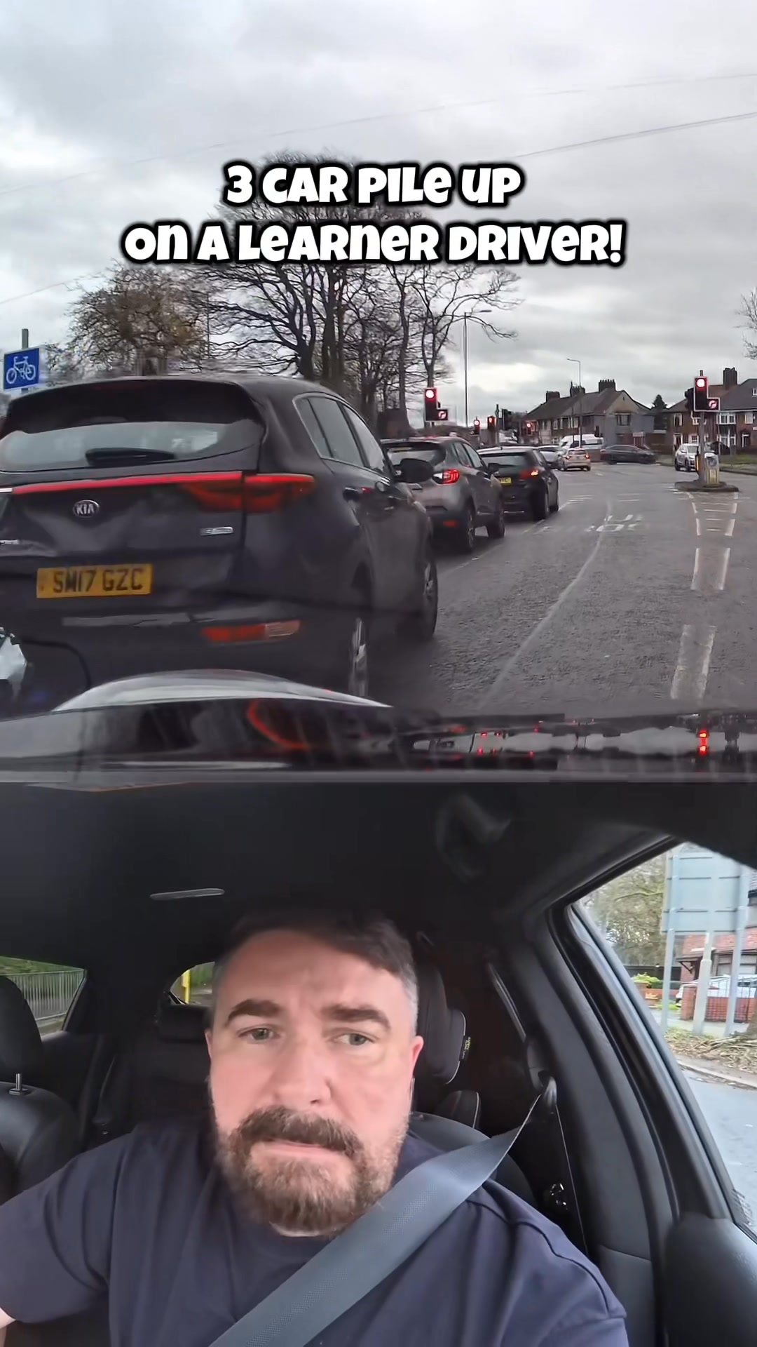 3 car pile up on learner driver! #driving #drivinginstructor # ...