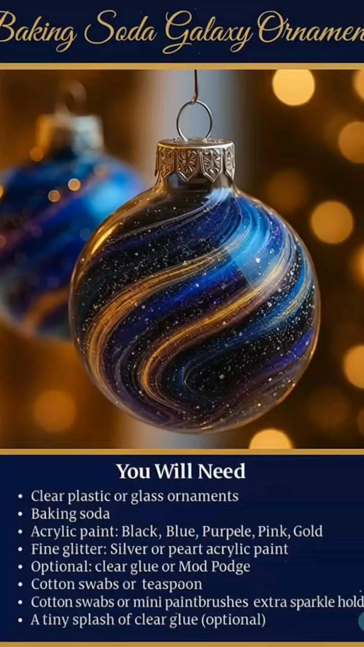 🌌 Baking Soda Galaxy Ornaments – Starry, Swirled &amp; Stunning! 🎄 🎨 What ...
