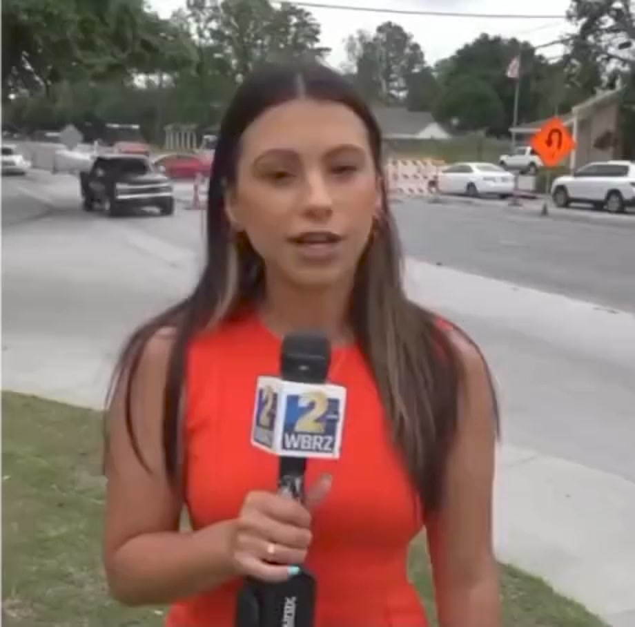Traffic reporter Falon Brown can't catch a break for the news 😂, #TrafficReport #news #falonbrown #haha #wtf #menwillbemen #reddress #wbrz #reporter #honk #fail #reels #fbreelsfypシ゚ #fbreels