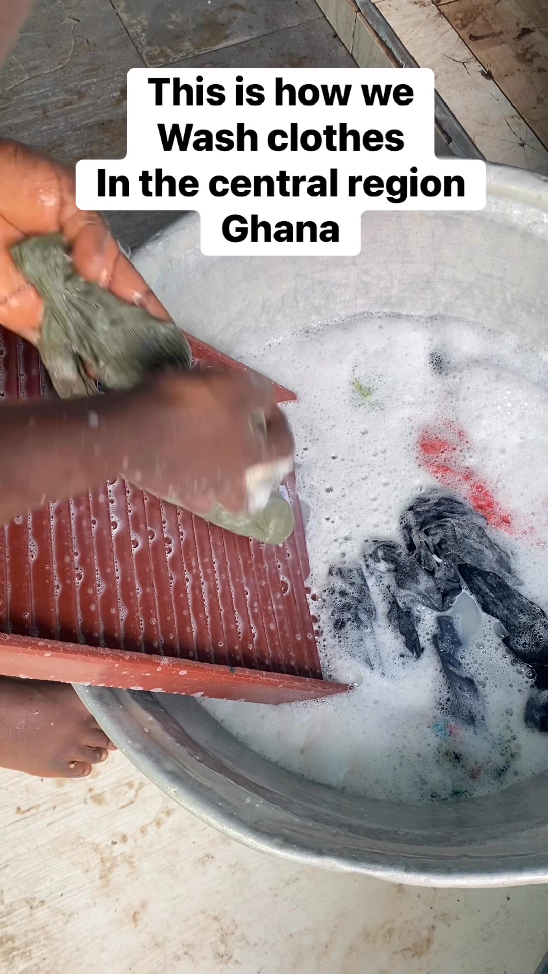 This is how we use to wash clothes on the central part of Ghana # ...