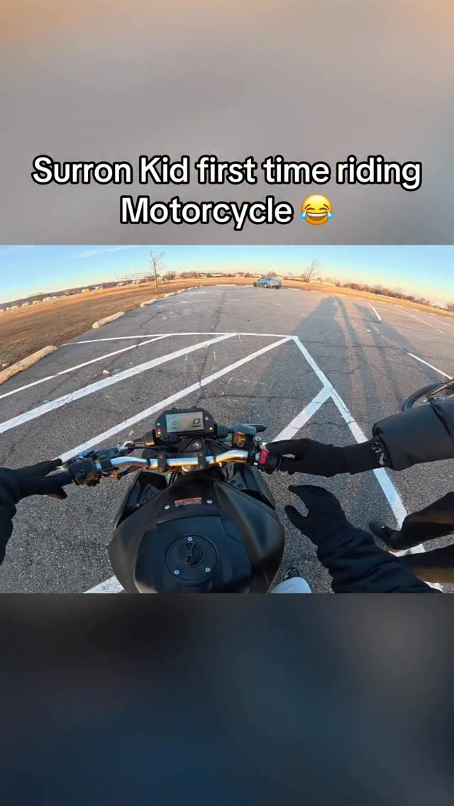 Surron kid first time riding Motercycle😂 #surron #ebike #ridstar # ...
