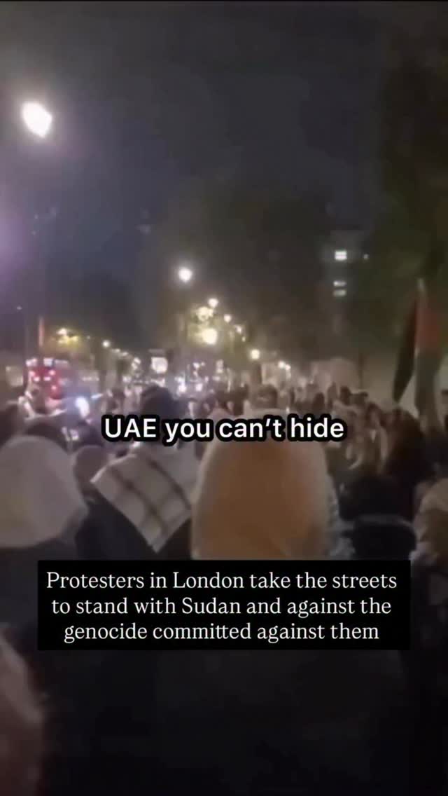 Protests have erupted outside the UAE Embassy London as demonstrators ...