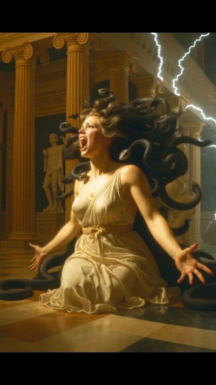 Medusa transforms in the temple of Athena #medusa #gorgon # ...