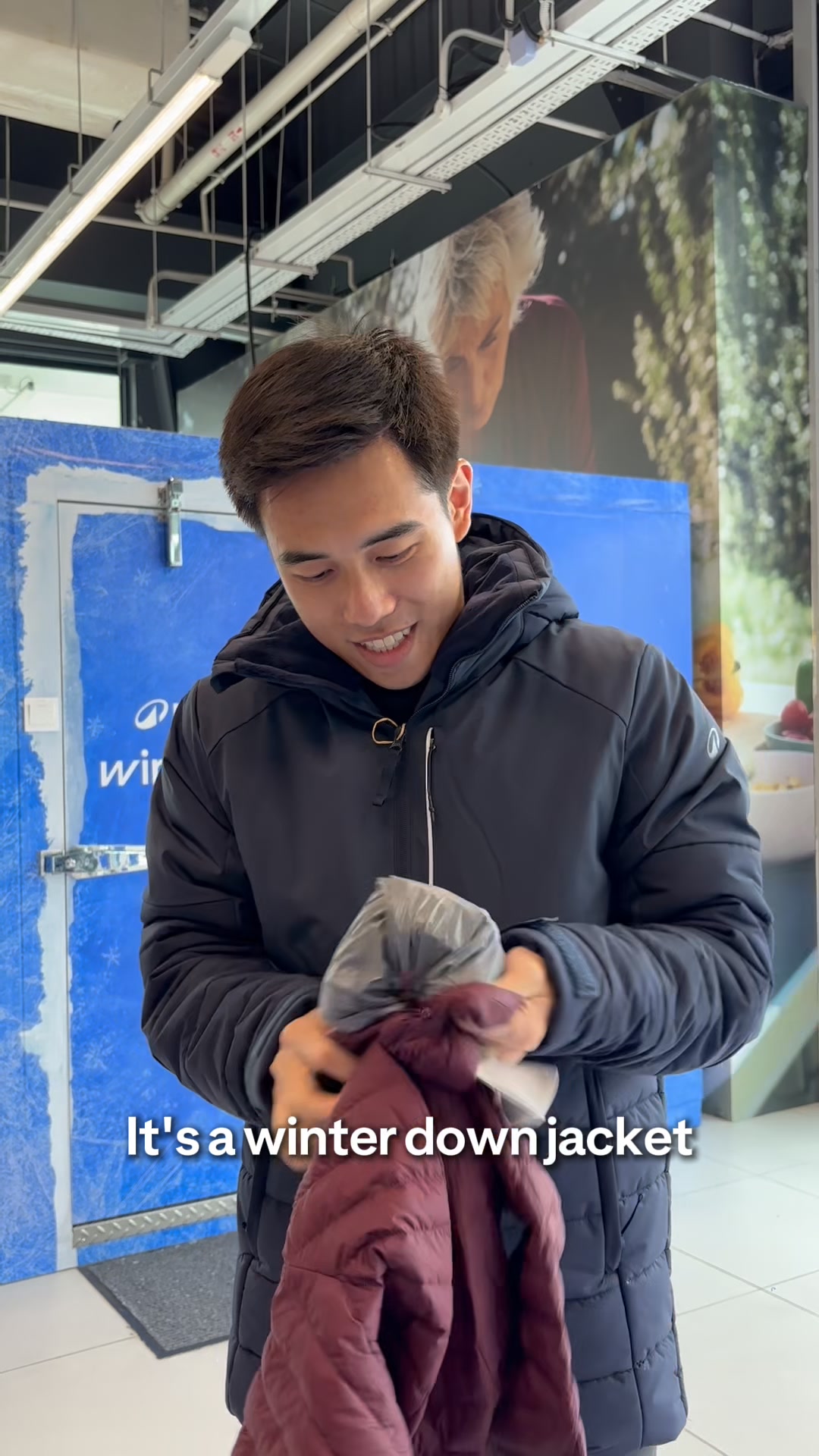 A winter down jacket that folds into its own pocket? Can't get any