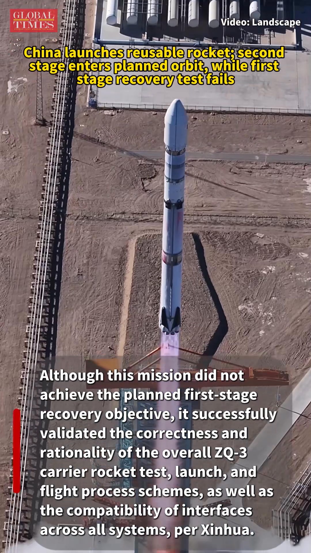 The maiden flight of the ZQ-3 Y1 rocket, developed by Chinese
