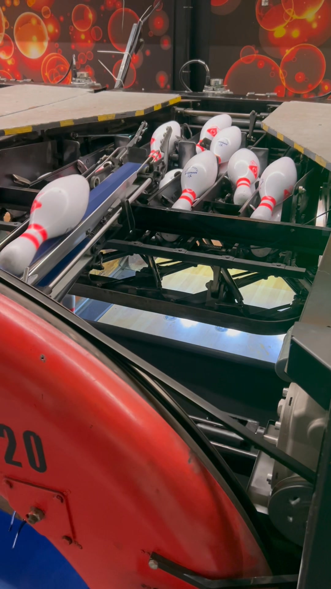 Bowling pin setting machine in action..! pretty cool…! | Brian St. Germain