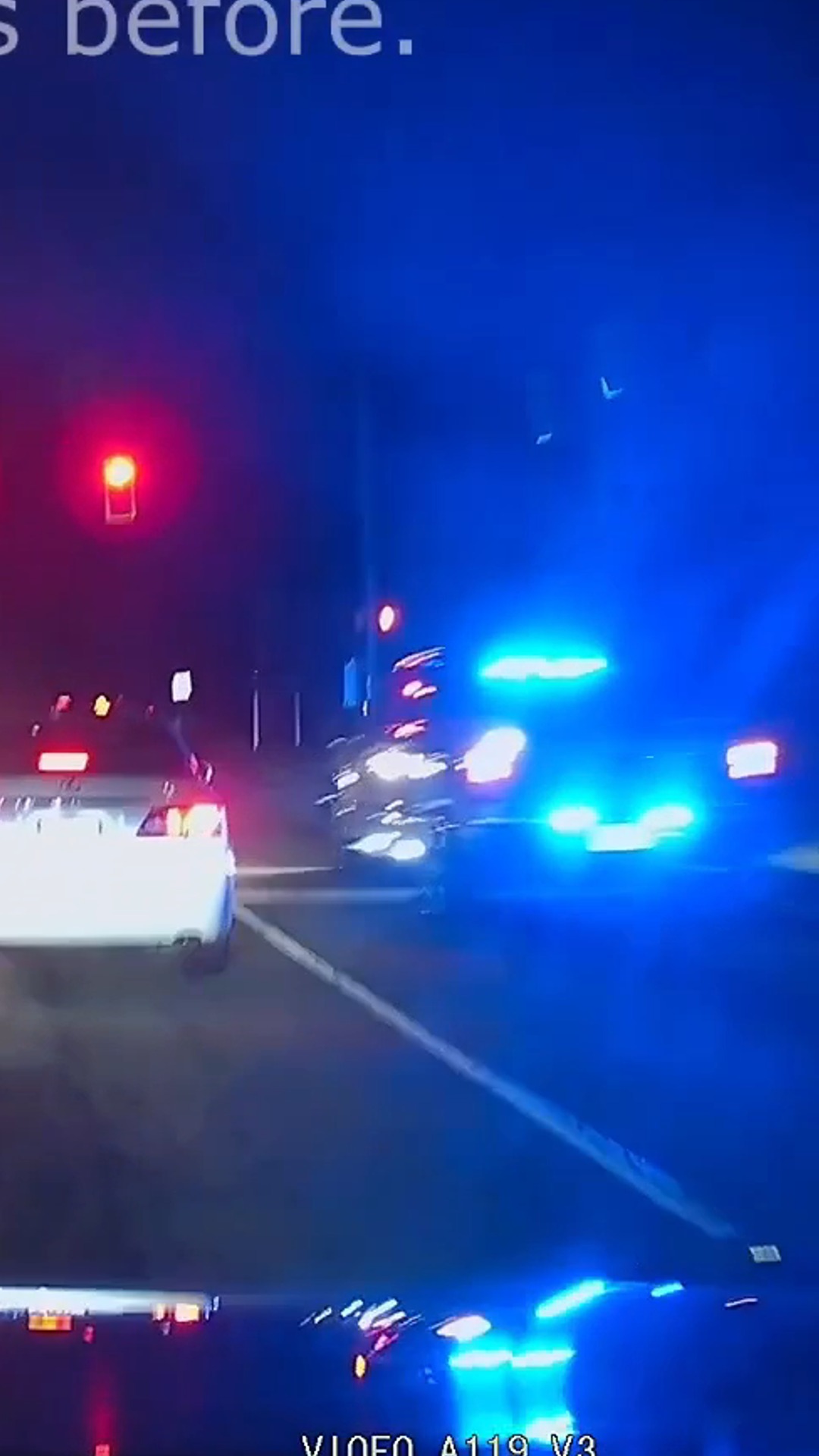 The state trooper's truck had entered the road just moments earlier ...