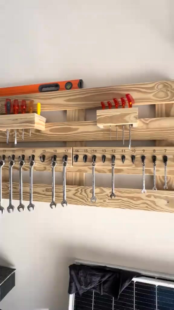 Custom made wall tool organizer made out of pine. #custom # ...