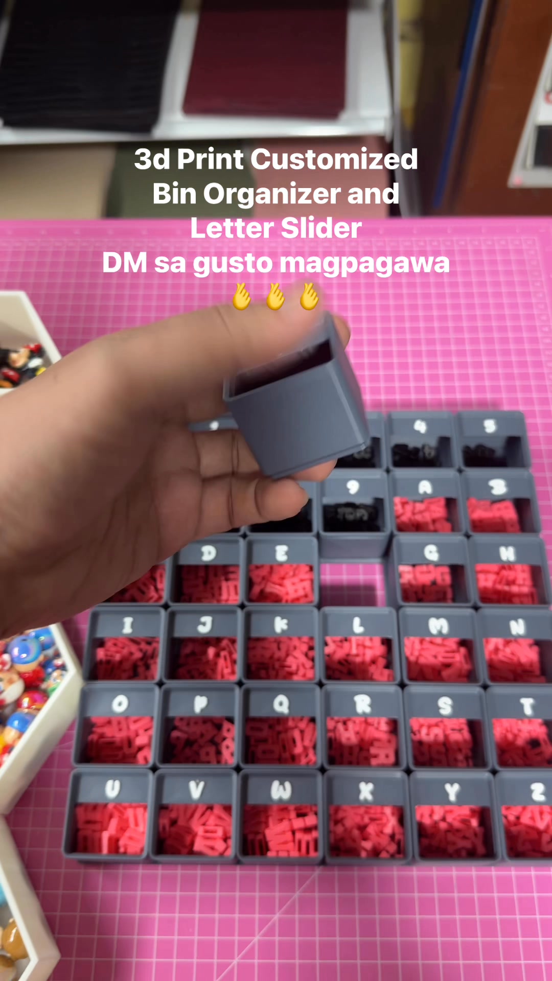 3D-Printed Custom Bin Organizer & Letter Slider Made to fit your ...
