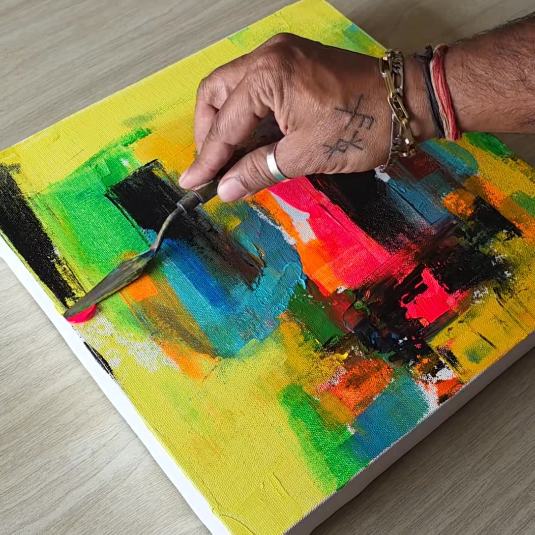 Easy acrylic painting 🎨 ️ ️ Colorful abstract painting 🌈 ️💫 ...