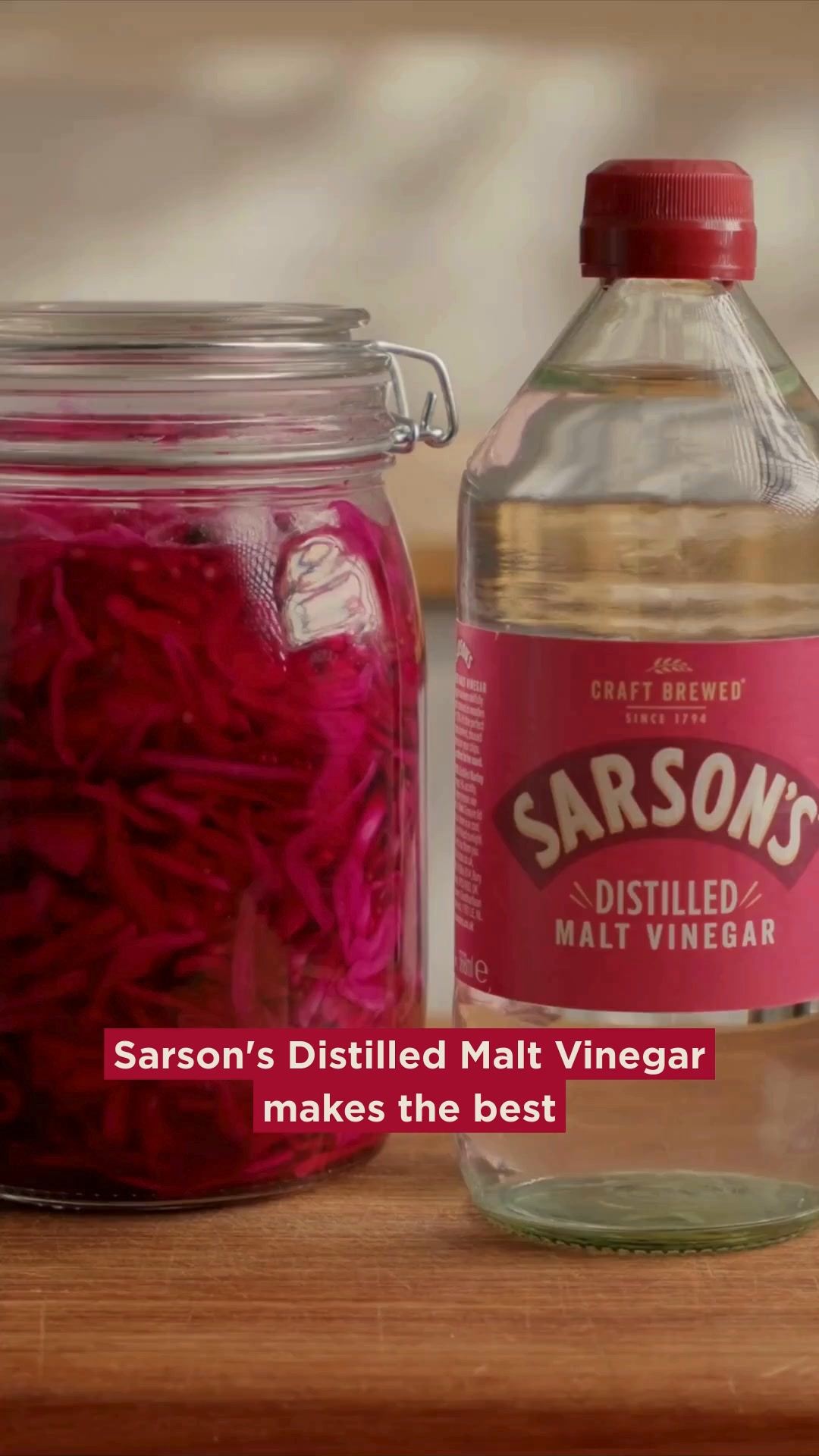 Homemade Sarson's Pickled Red Cabbage Recipe 😋 Great in sandwiches, on ...