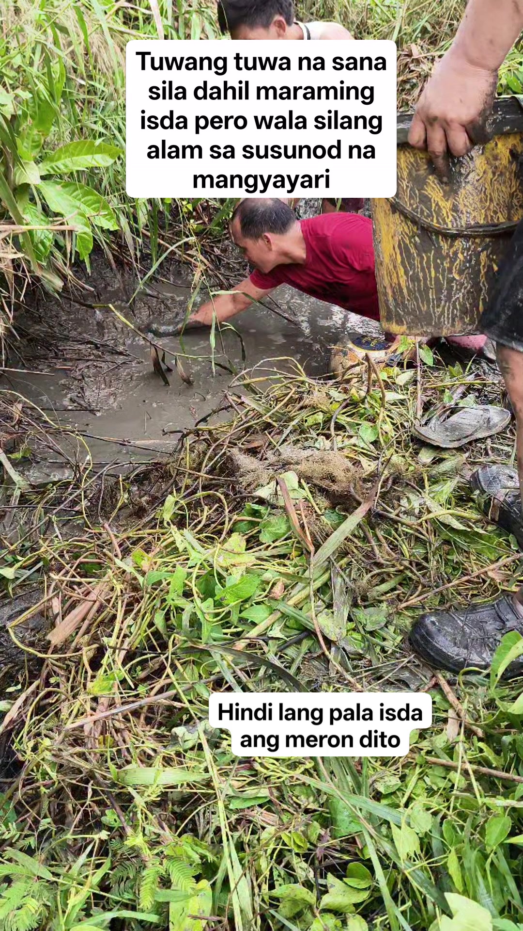 Tuwang tuwa na sana dahil maraming isda pero hindi lang pala isda ang ...