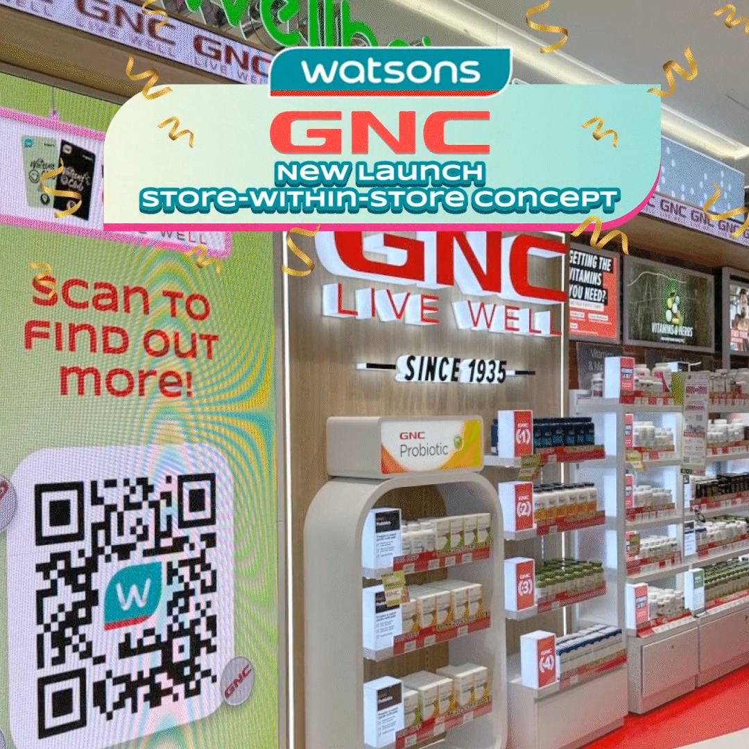 🎉 Watsons Takashimaya S.C. is back and better than ever! 🎉 Now featuring the first-ever GNC store-within-store, your health and wellness journey just got a major upgrade. 💪, 📍 NEW Weekend Promo (23–26 