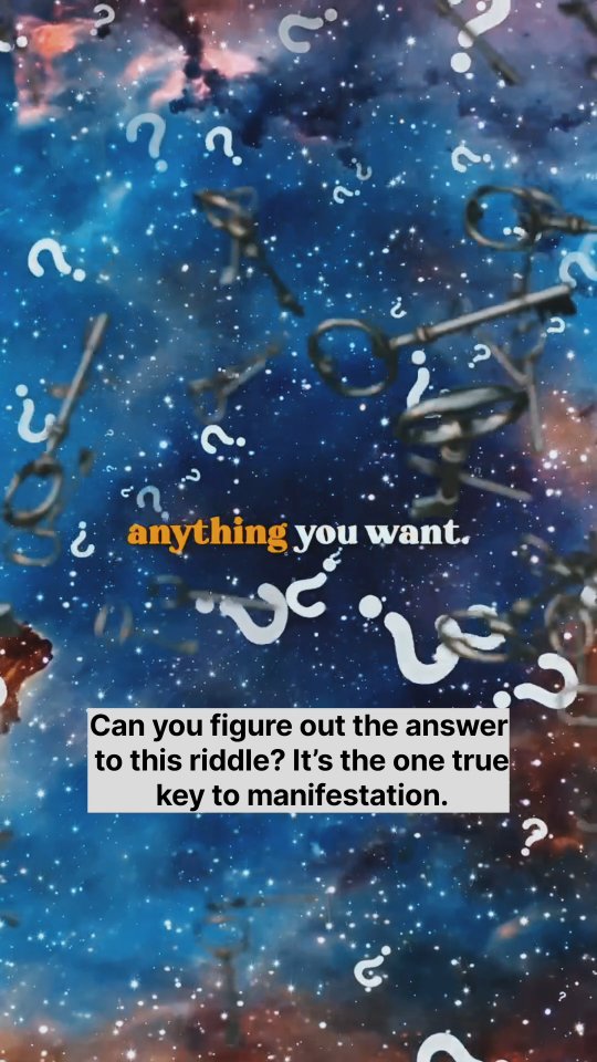 Can you figure out the answer to this riddle? It’s the one true key to ...