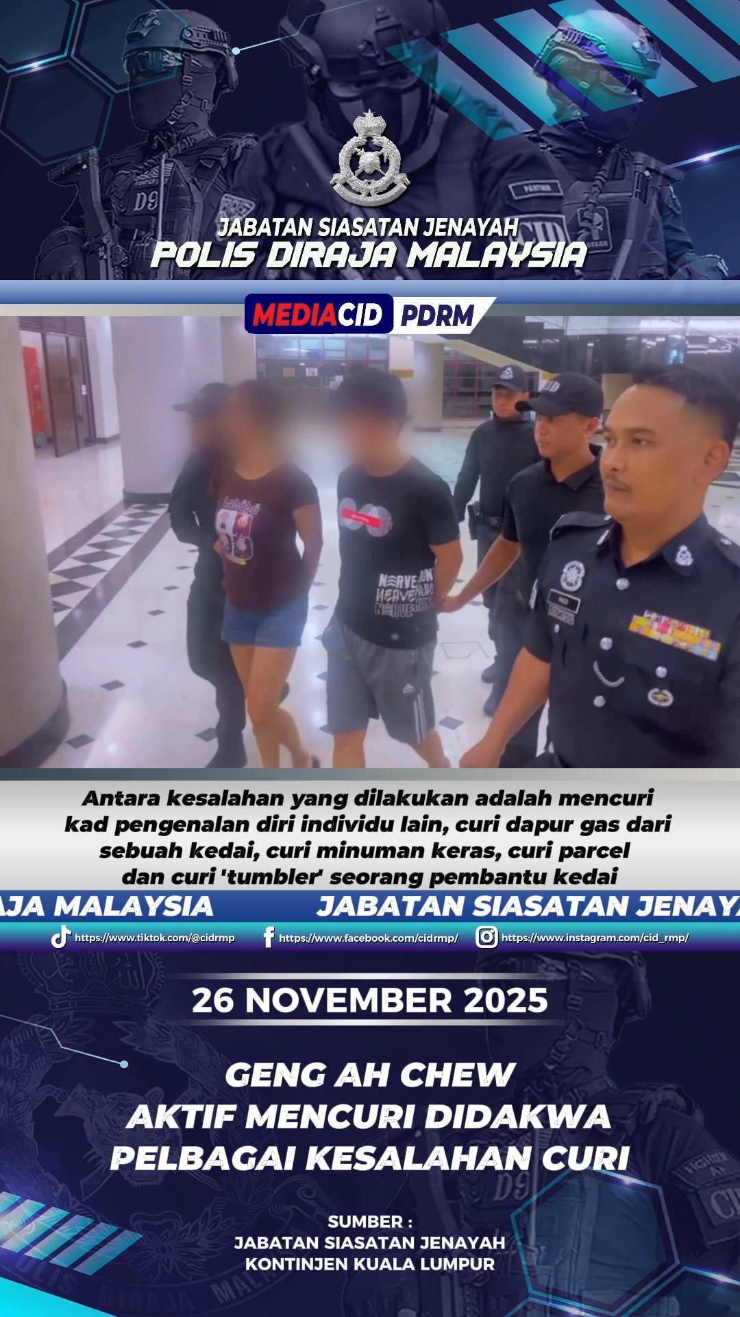 𝗚𝗘𝗡𝗚 𝗔𝗛 𝗖𝗛𝗘𝗪 𝗔𝗞𝗧𝗜𝗙... - Jabatan Siasatan Jenayah - JSJ PDRM | Facebook