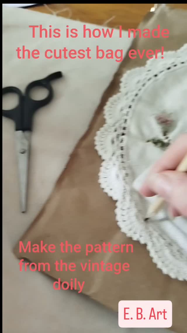 Making a bag from the cutest vintage doily. Giving this beautiful 