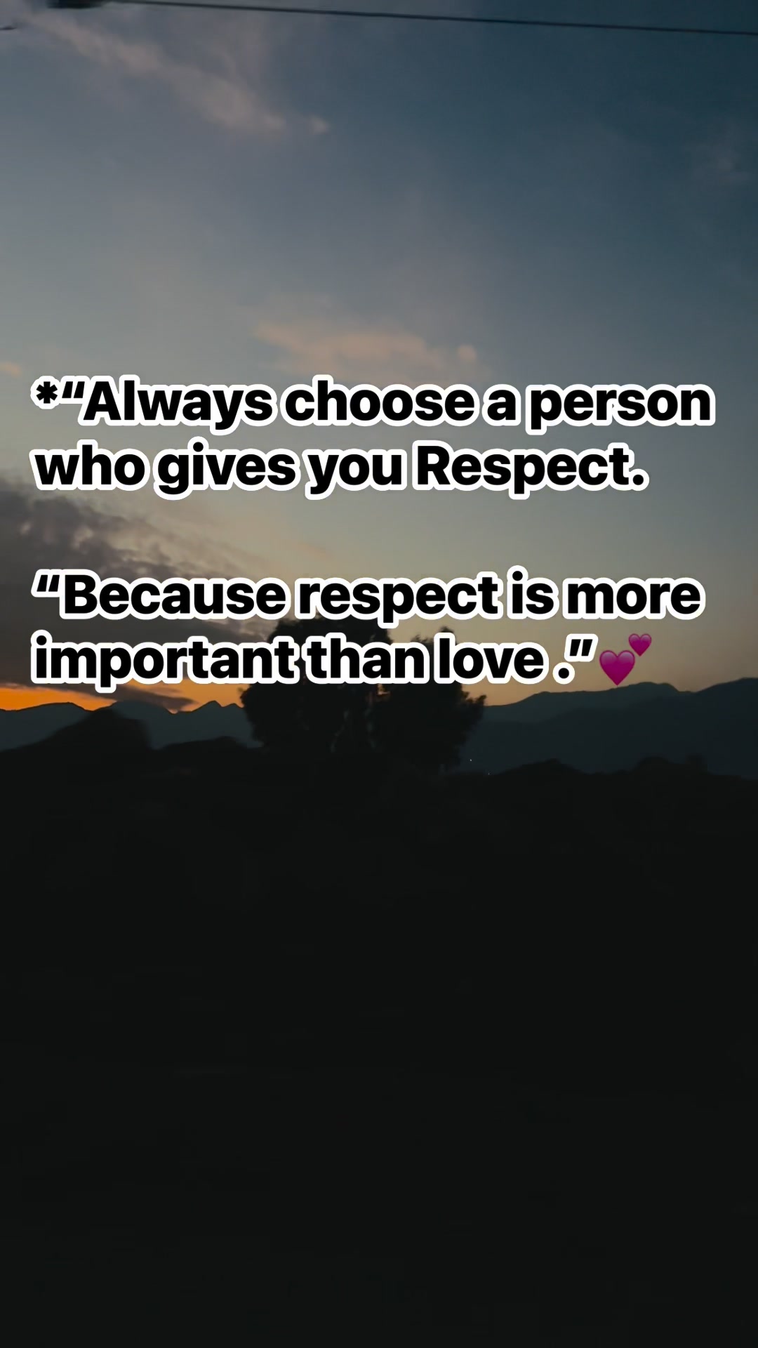 Always choose a person who gives you Respect. Because respect is more ...