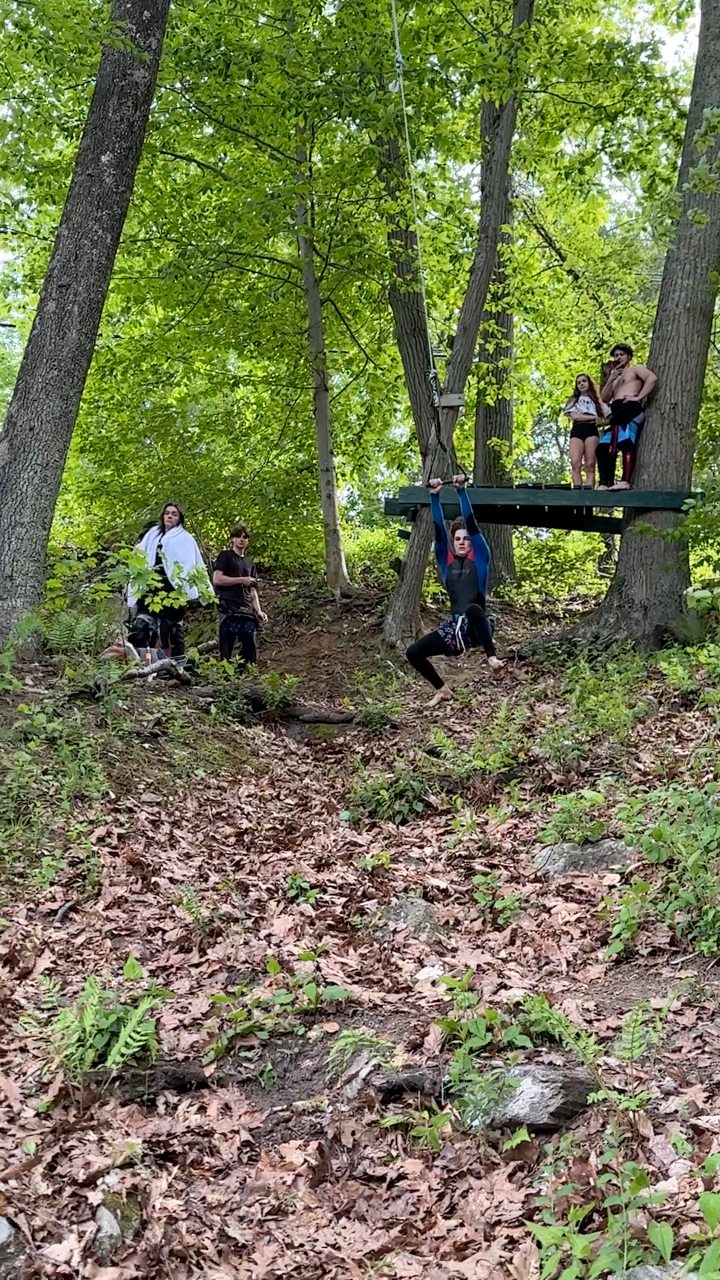 40 foot rope swing in New England🪢🏥 #cliffjumping #newengland #patriots ...