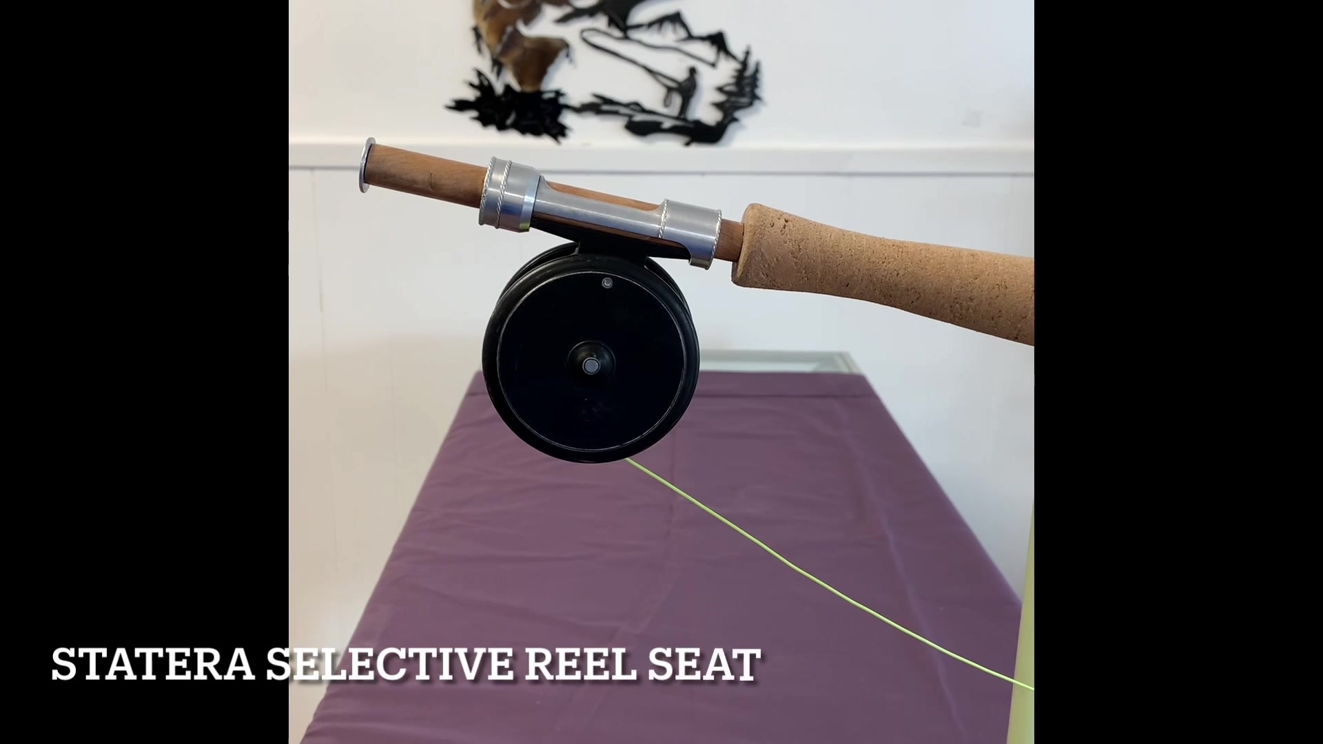 elk antler fly rod reel seats REC "AUS" Black Aluminum Euro Czech Nymphing Downlocking Vented