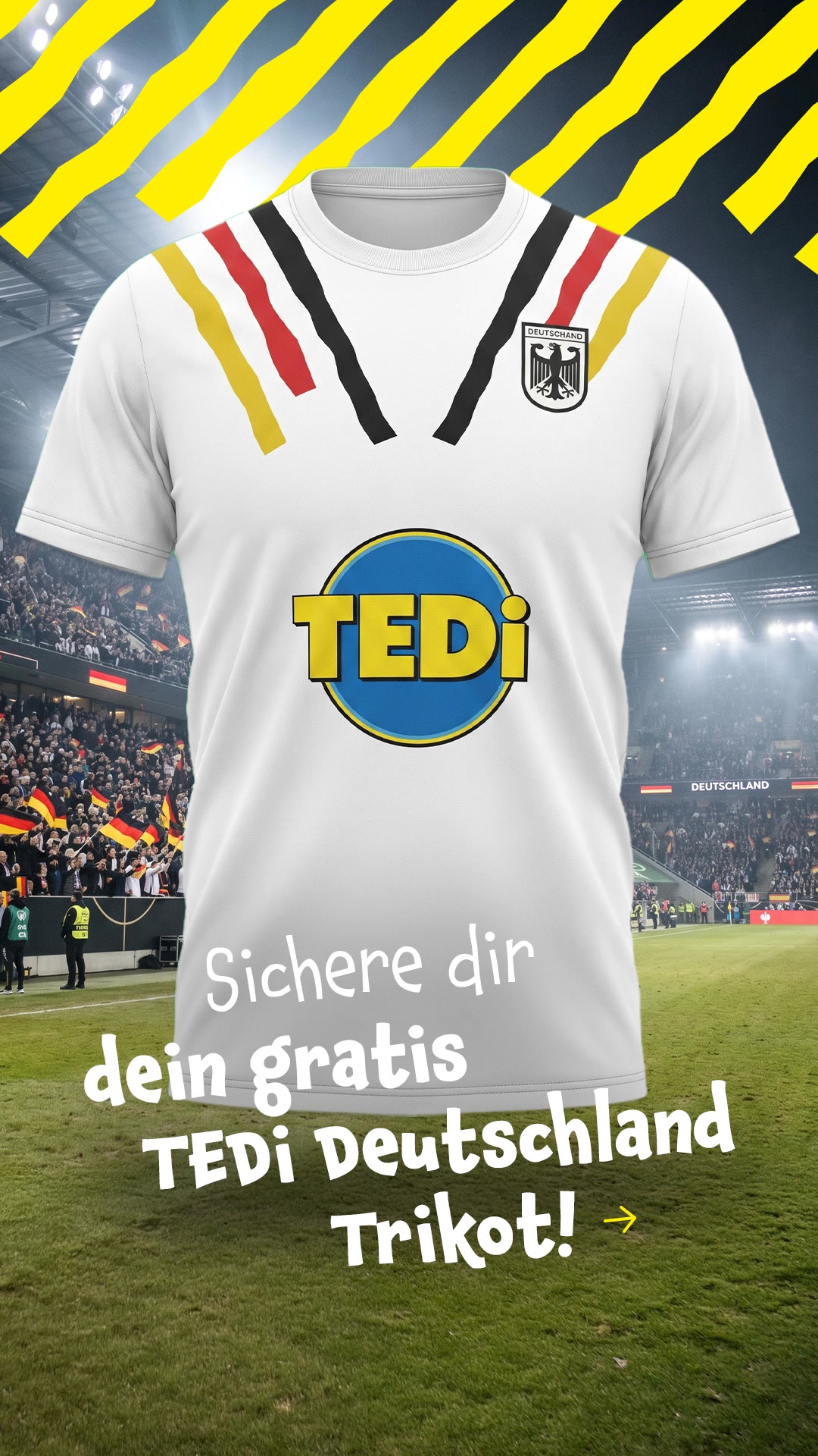 Jetzt zum TEDi Newsletter anmelden und Trikot sichern! | TEDi Deutschland