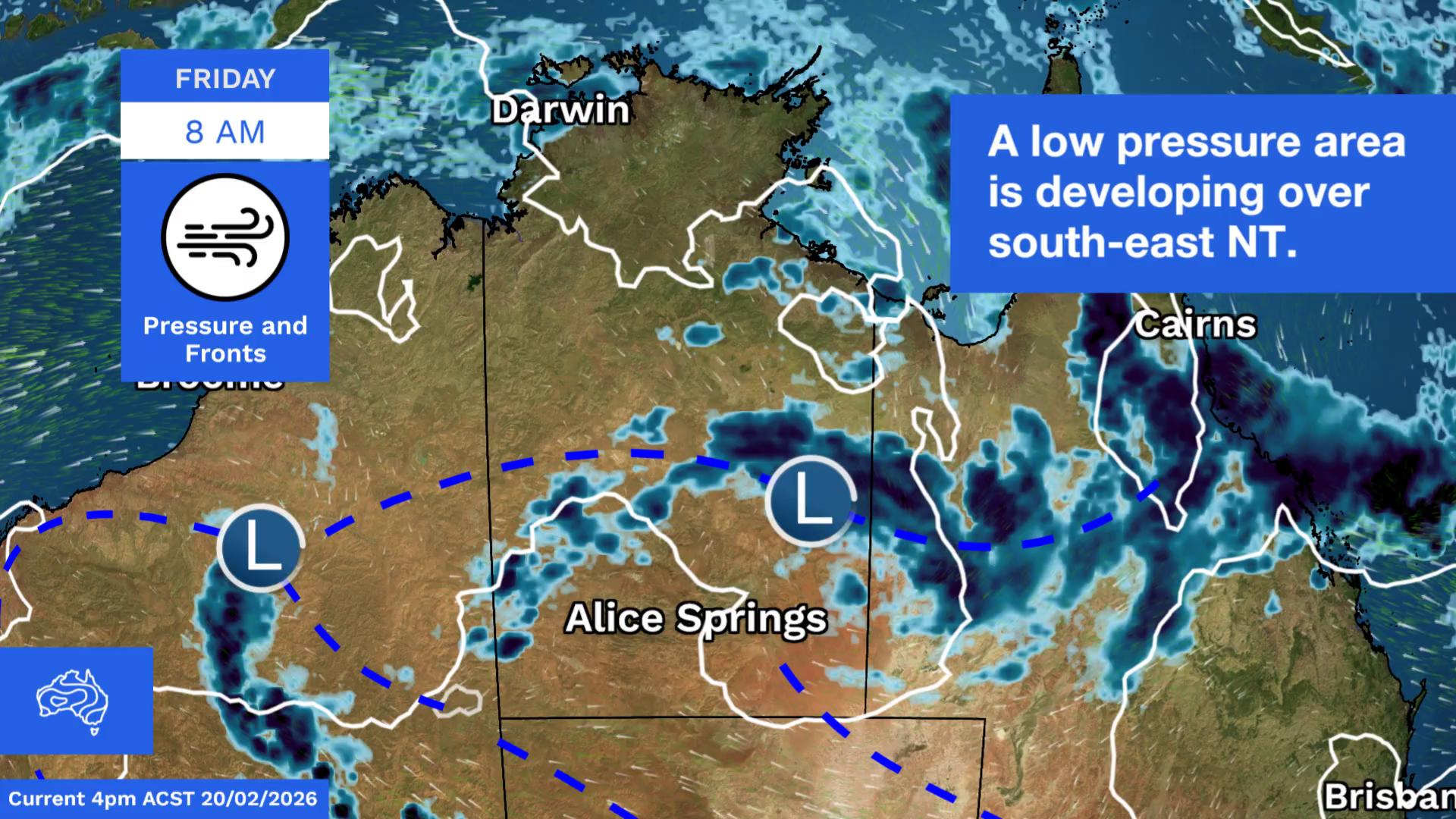 A low pressure system has started to build near the Northern Territory ...