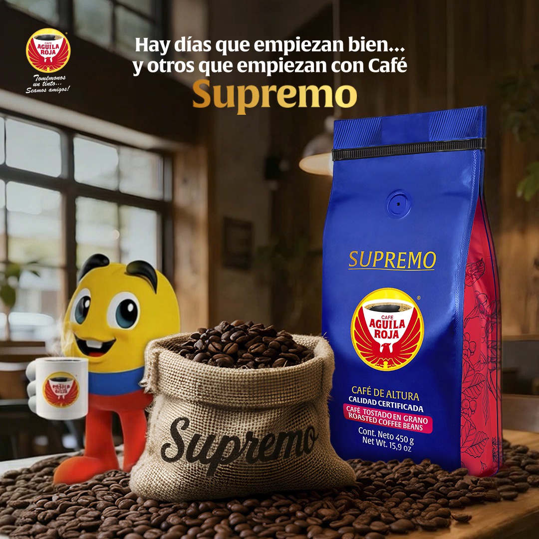 Algunos d as simplemente necesitan algo m s , Comienza tu jornada con Caf Supremo y siente el aroma que transforma cada ma ana , Caf guilaRoja Caf Supremo SaborExtraordinario AmorPorElCaf