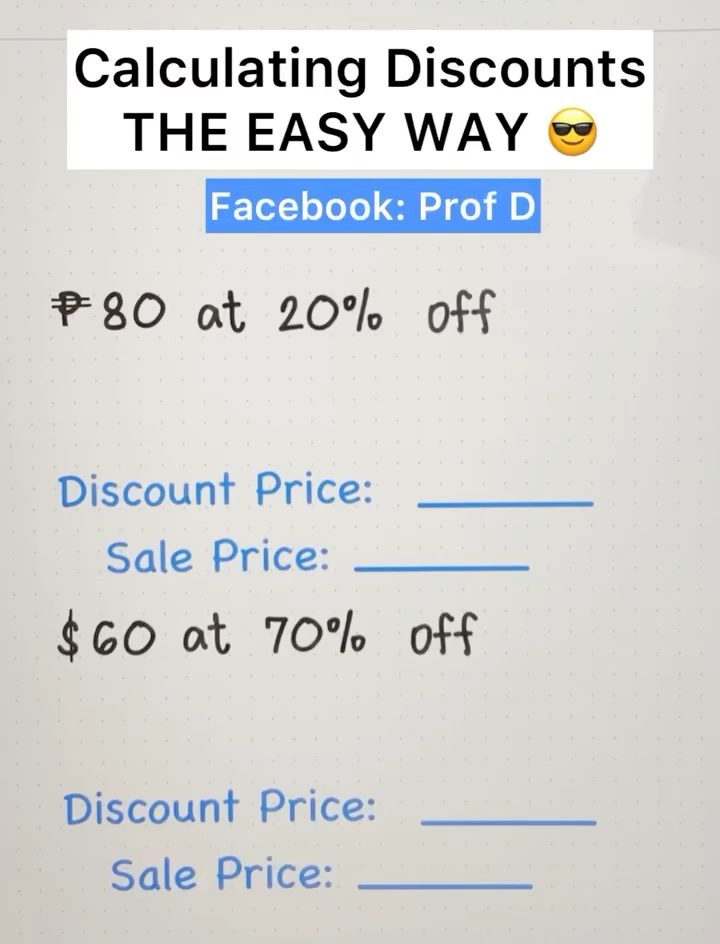 Discount Math Explained: Save Money Like a Pro! | Prof D | Facebook
