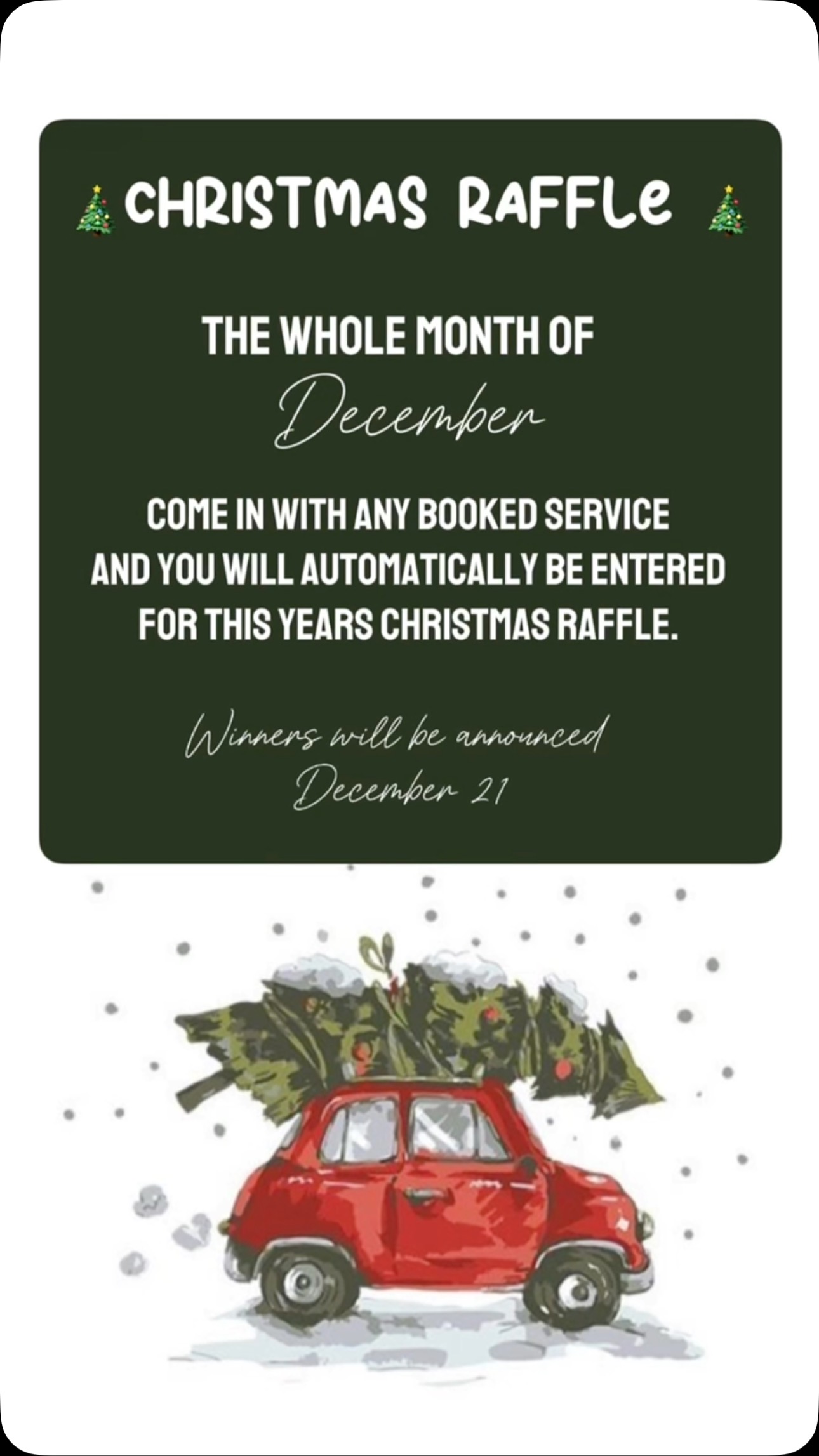 It’s raffle time! To show my appreciation for you all Starting December ...