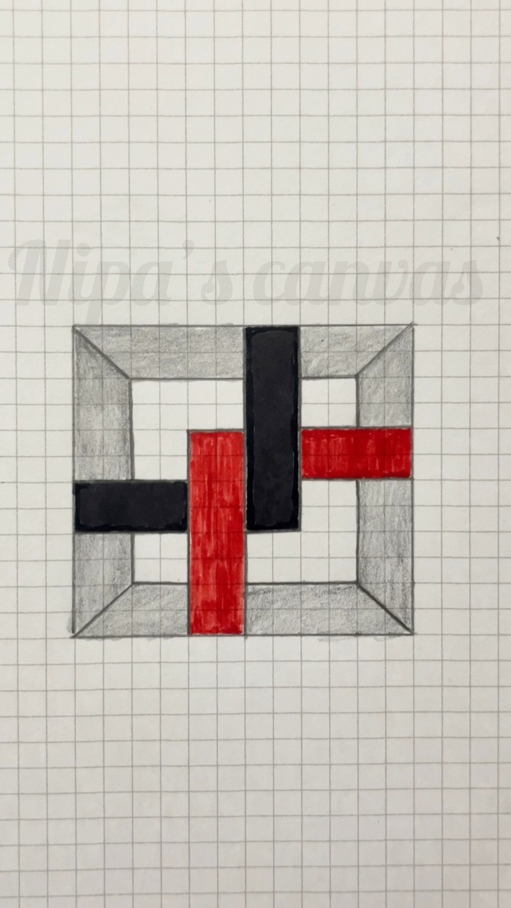 Easy 3d drawing part by part 🩶 ️ . . . . . . #3d #draw #art #drawing # ...