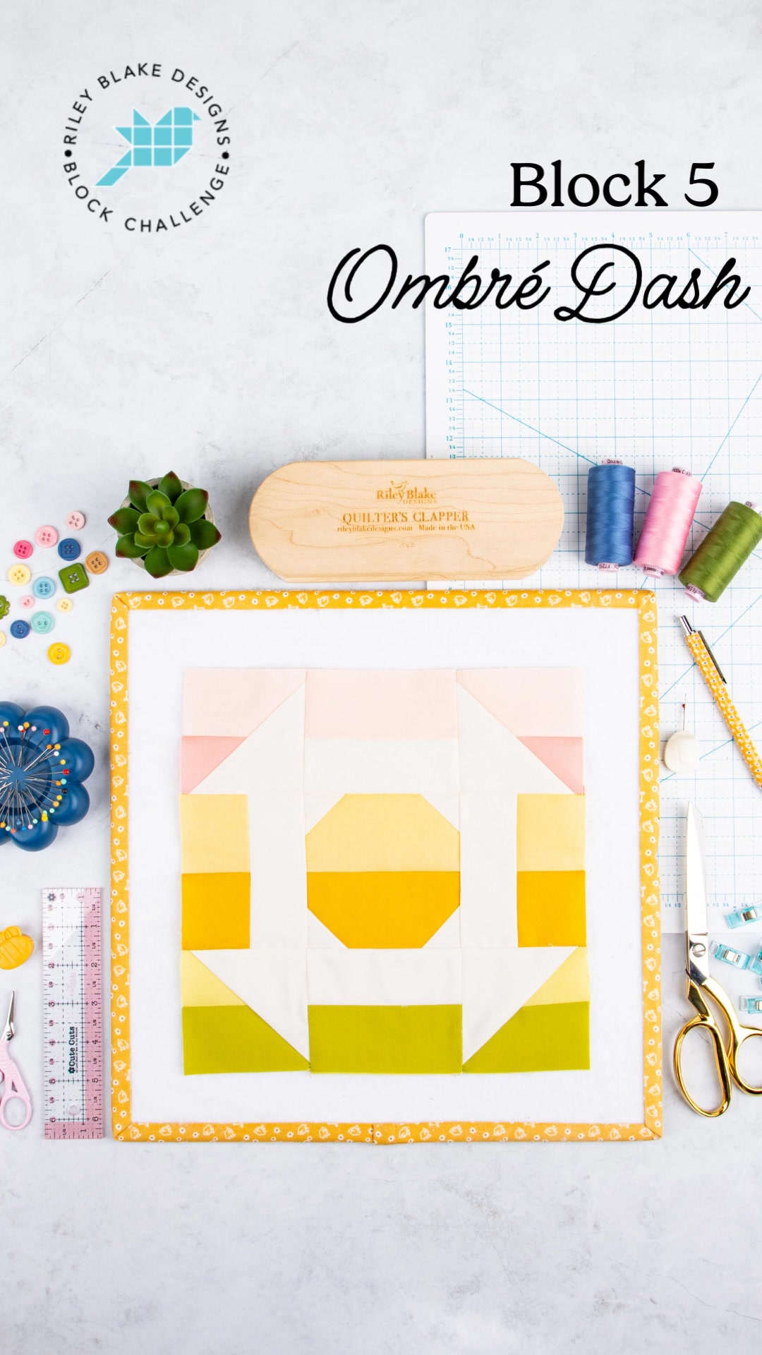 Block 5 - Ombré Dash designed by @flamingotoes! Join us on the blog ...