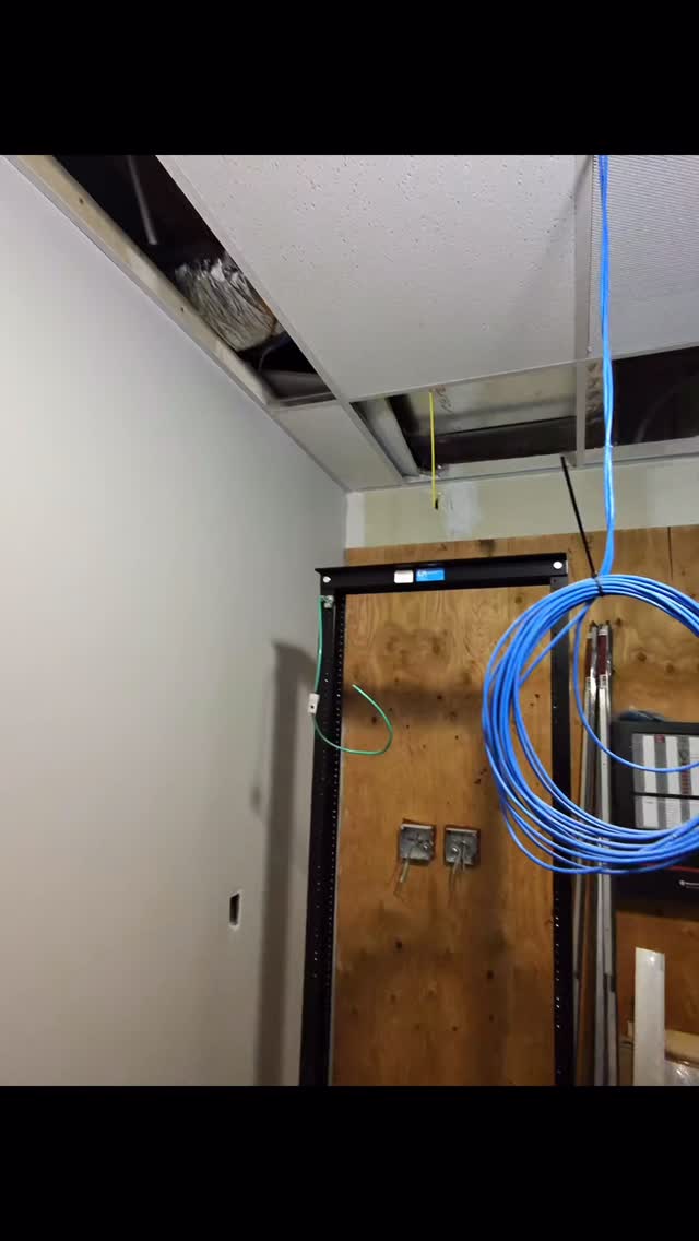 Installation of a 2 post rack, ladder rack and conduit stubs for small ...
