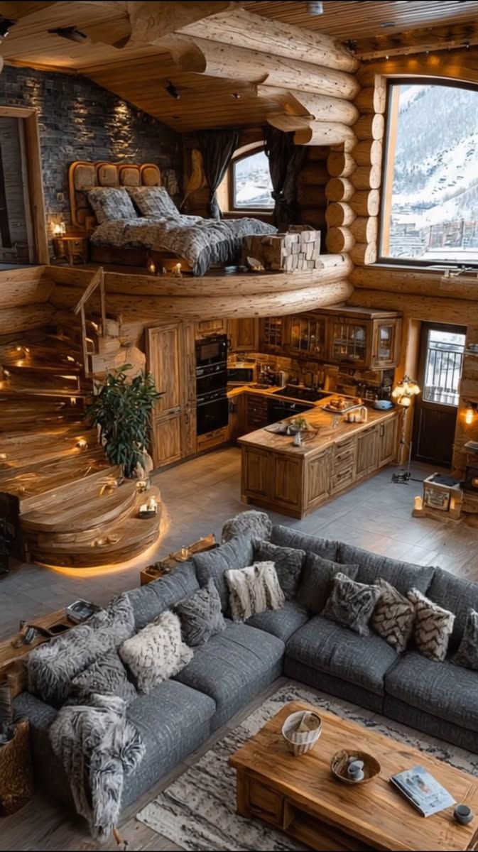 This is the kind of log cabin that feels like a deep breath—an open ...