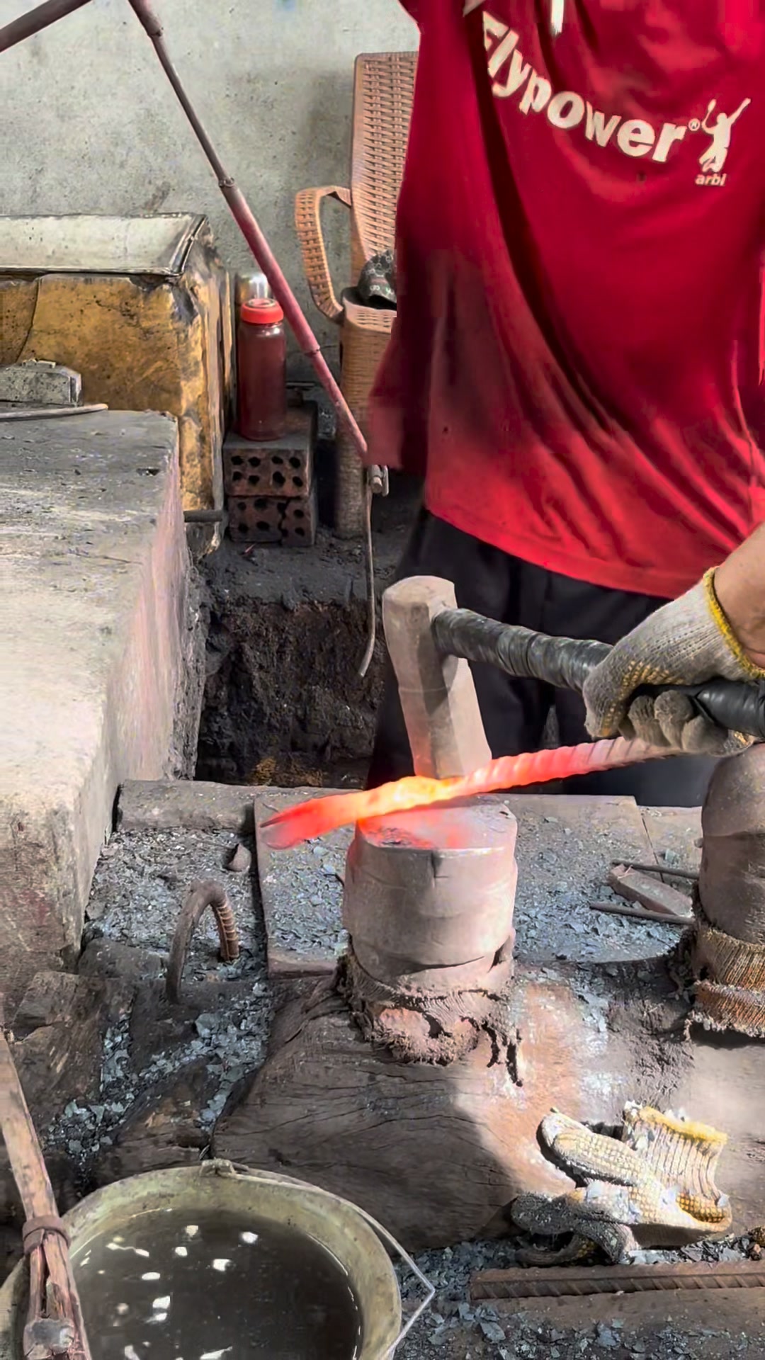 Take a look at how a blacksmith makes a crowbar head using the ...