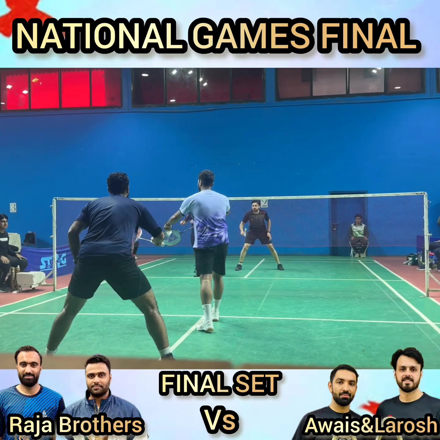 Gold medal match National games - Decider final set Raja haider & Raja ...