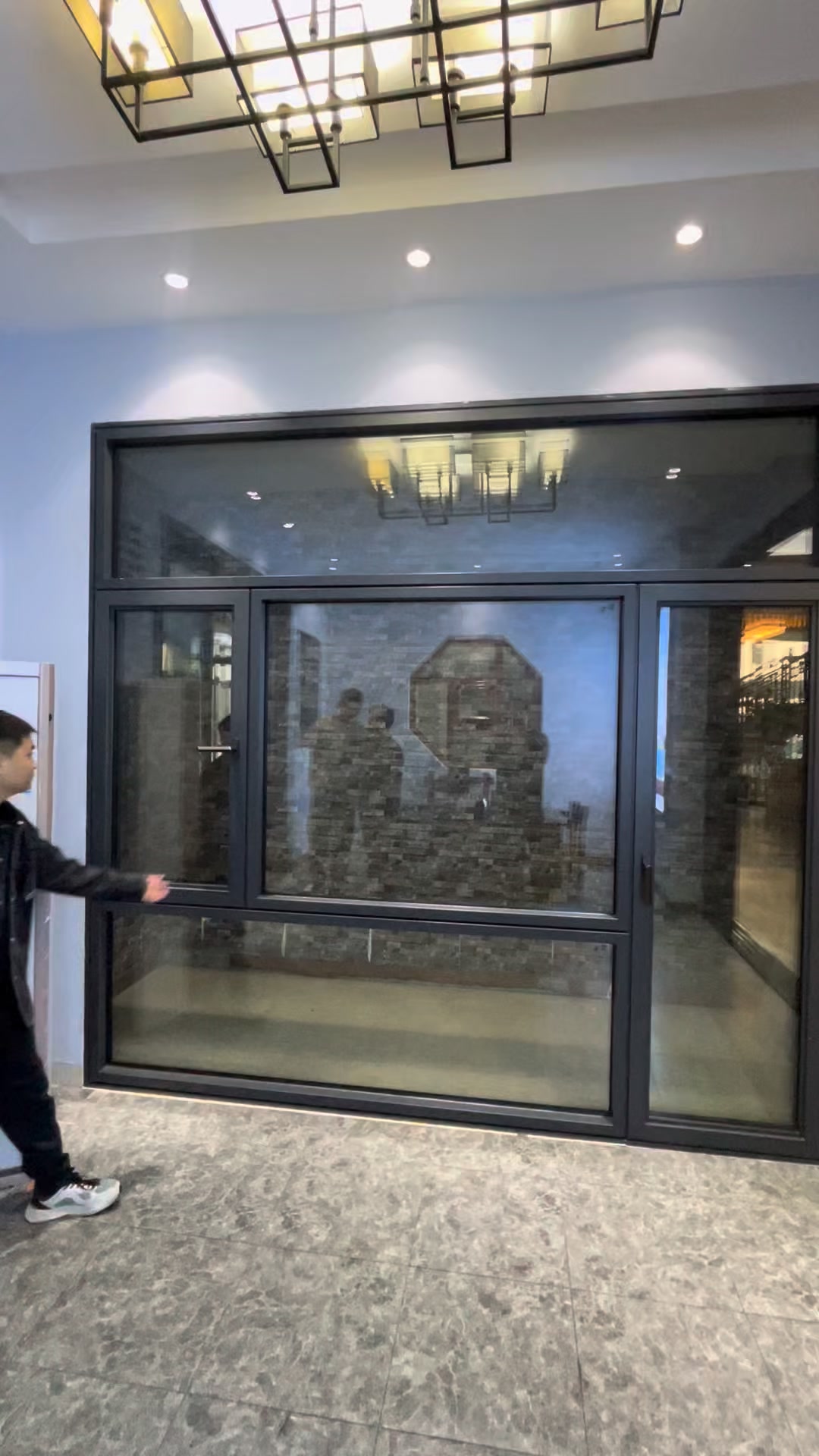This aluminum floating sliding window with integrated insect screen is ...